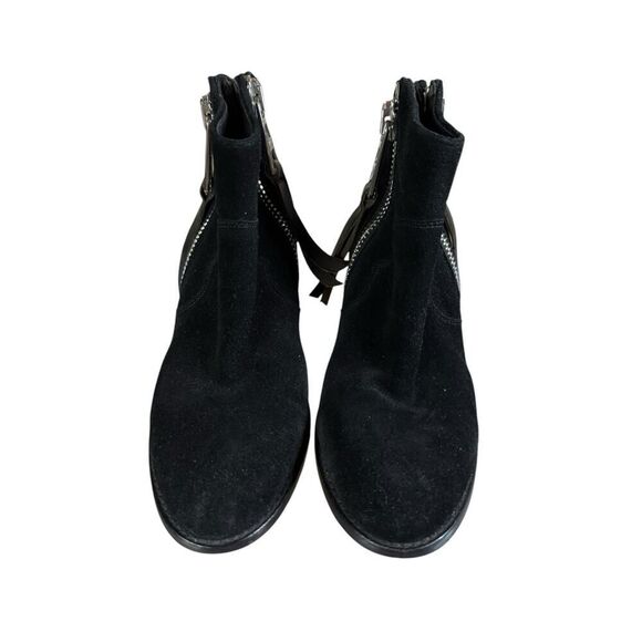 Zadig Voltaire Sz 39 Women's Molly Black Suede Stacked Heel Ankle Booties $528 - Picture 8 of 14